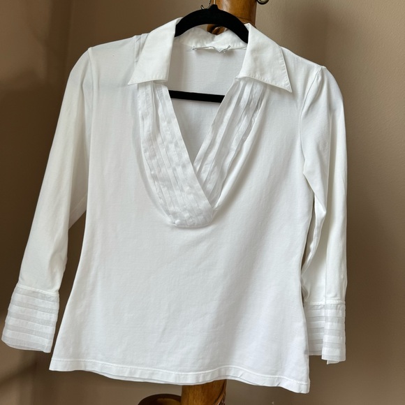 Anna Fontaine Paris White blouse sz 40 (M) - Picture 7 of 14